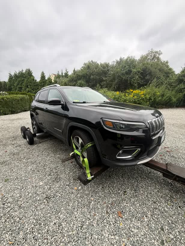 Black SUV recovered on dollies